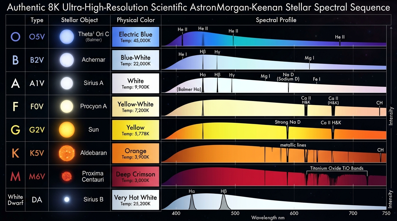 Morgan-Keenan Stellar Spectral Sequence Infographic